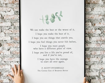 F Scott Fitzgerald Quote | Gatsby We can make the best | Motivation | Inspiration | Print | Wall Art | Minimalist | Quote | INSTANT DOWNLOAD