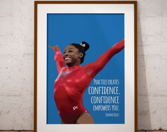 Simone Biles | Zitat | Praxis, Vertrauen, Ermächtigung | Scheroes | US Turnerin | Geschenk | Drucken | Wandkunst | Poster | SOFORTIGER DOWNLOAD