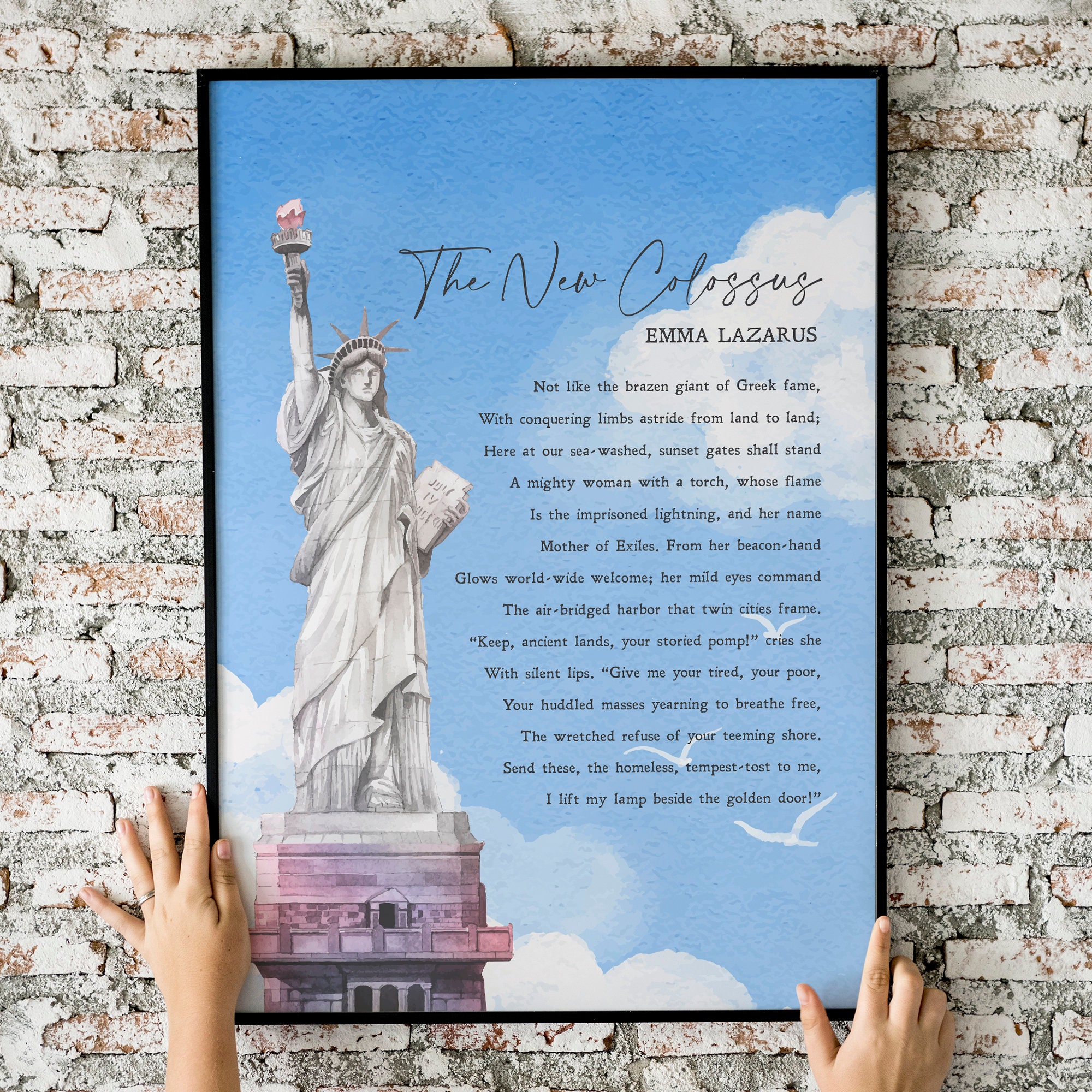 Emma Lazarus the New Colossus Poem Statue of Liberty Etsy