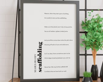 Steigers | Seamus Heaney | Gedicht | Vriendschap | Relatie | liefde | Afdrukken | Kunst aan de muur | Minimalistisch | Citaat | DIRECTE DOWNLOAD