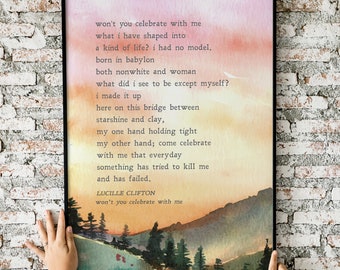 ¿No celebrarás conmigo / Lucille Clifton / Poema / Empoderamiento / Motivación / Inspiración / Arte de pared / Impresión física / Sin marco