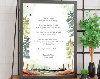 Gestalt Prayer | Fritz Perls | Poem | Inspiration | Print | Wall Art | Minimalist | Quote | INSTANT DOWNLOAD