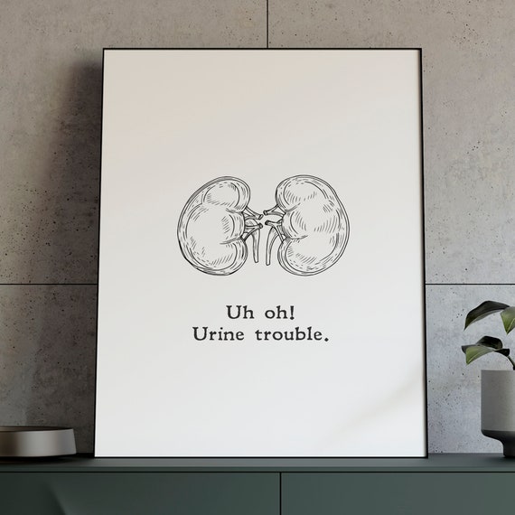 Kidney Joke Uh Oh Funny Humor Wall Art Minimalist Etsy