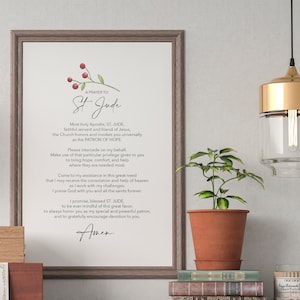 A Prayer to St. Jude | Gift for Mom | Christian | Catholic | Bible | Wall Art | Minimalist | Print |  Mother&#39;s Day Gift | INSTANT DOWNLOAD