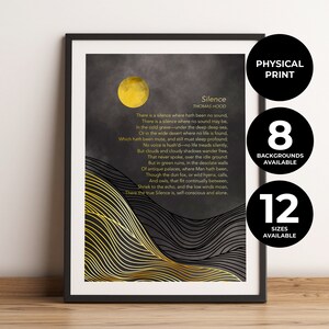 Silence | Thomas Hood | Poem | Minimalist | World | Wall Art | Quote | Physical Print | No Frame Included