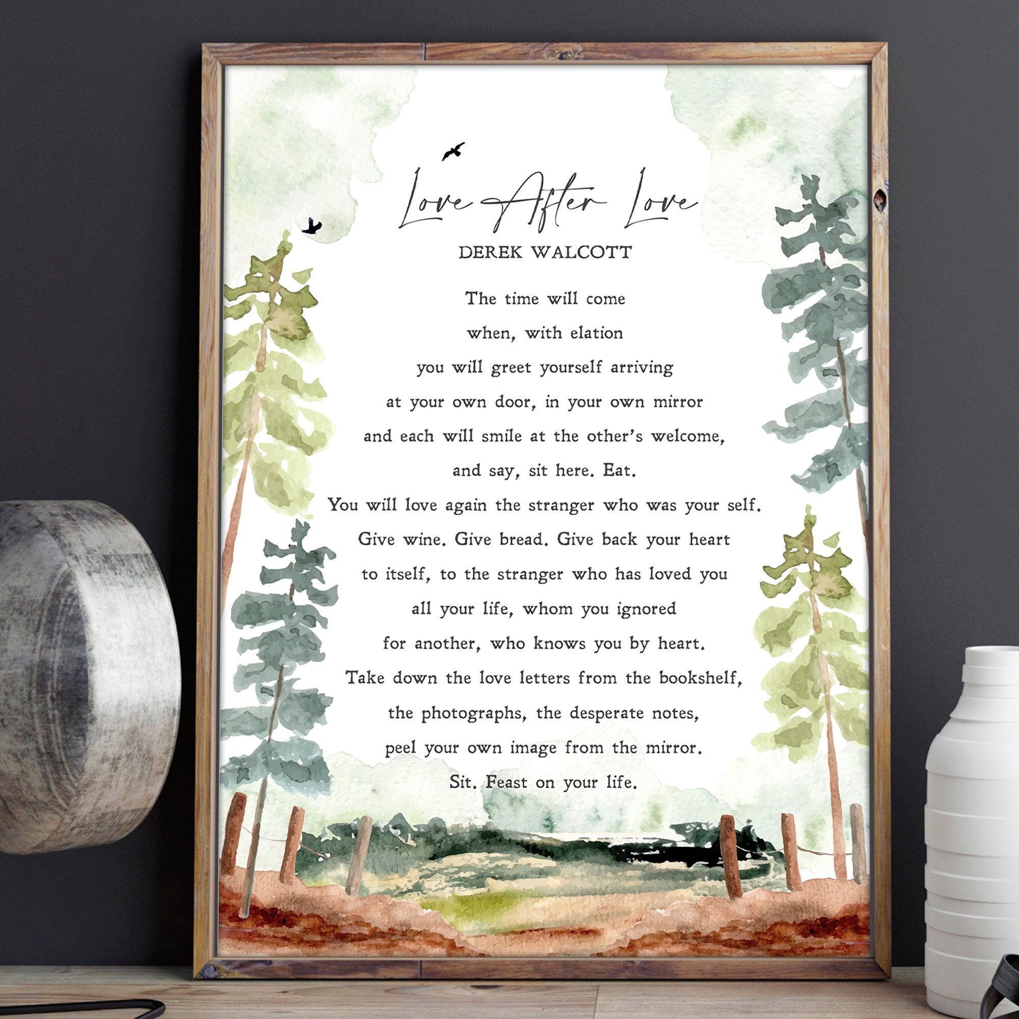 Love After Love Derek Walcott Poem Breakup Romance Etsy
