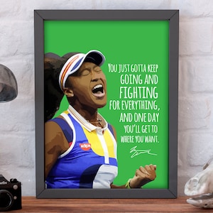 Naomi Osaka | Quote | Keep Going and Fighting for Everything | Sheroes | Tennis | Gift | Print | Wall Art | WTA | Poster | INSTANT DOWNLOAD