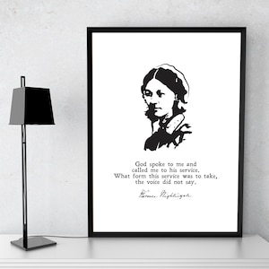 Florence Nightingale - Service |  Nurse | Gift | Inspiration | Wall Art | Minimalist | Print | Quote  | Motivation | INSTANT DOWNLOAD