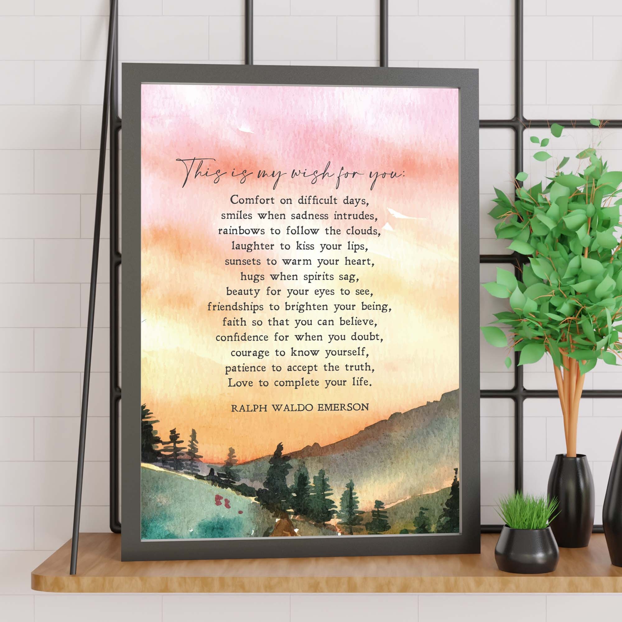 This is My Wish for You Ralph Waldo Emerson Poem Etsy