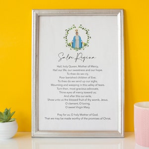 Salve Regina | Gift for Mom | Child | Christian | Prayer | Bible | Wall Art | Print | Mother&#39;s Day Gift | INSTANT DOWNLOAD