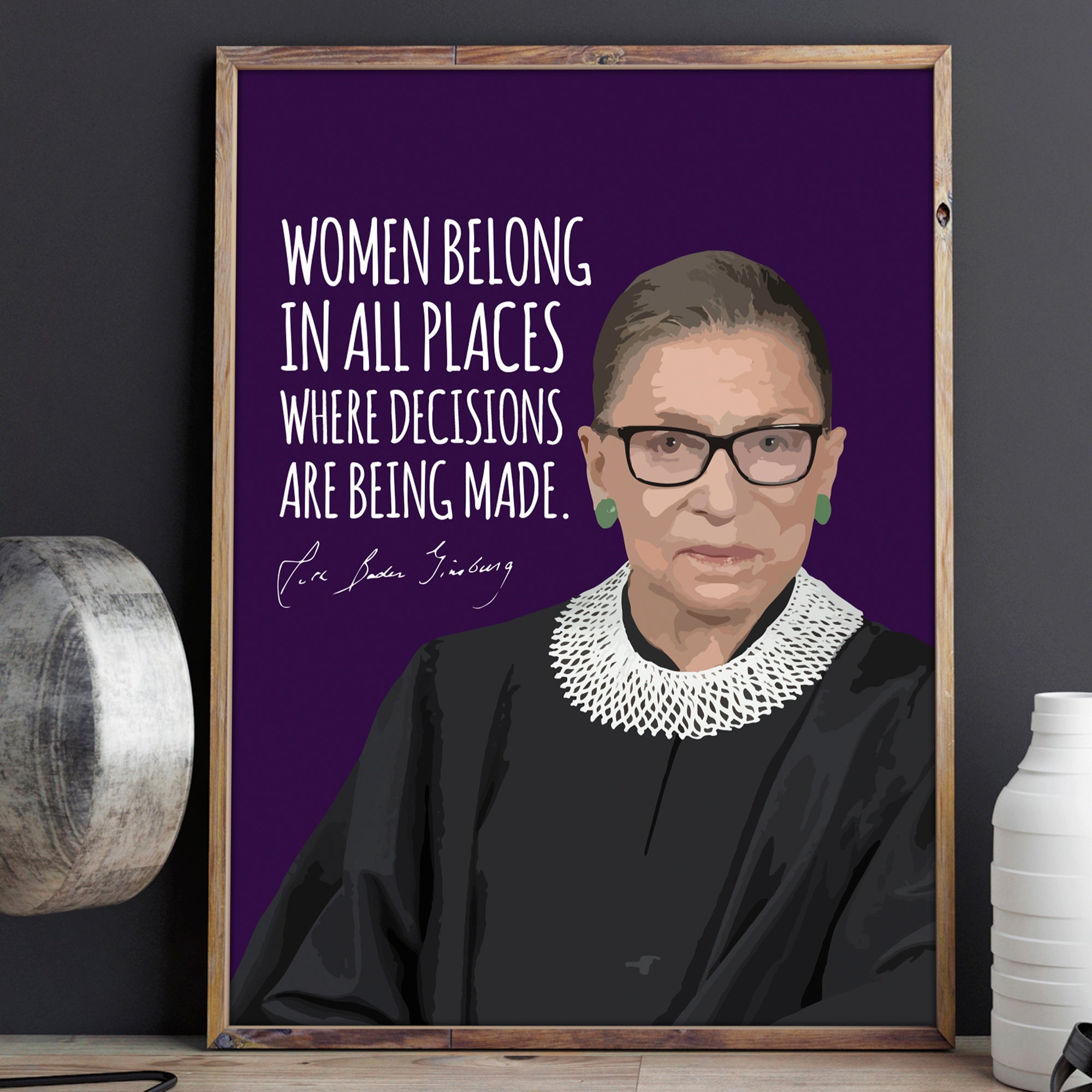 Ruth Bader Ginsburg Quotes Women Ruth Bader Ginsburg Notorious Rbg Women Belong Quotes | Etsy Singapore