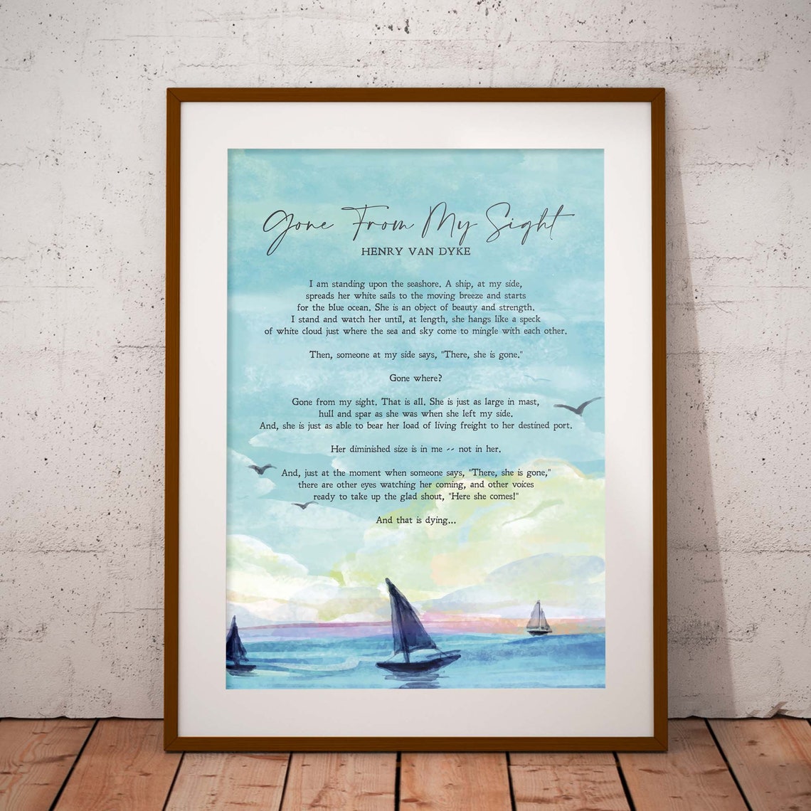 Gone From My Sight Henry Van Dyke Poem American Author - Etsy