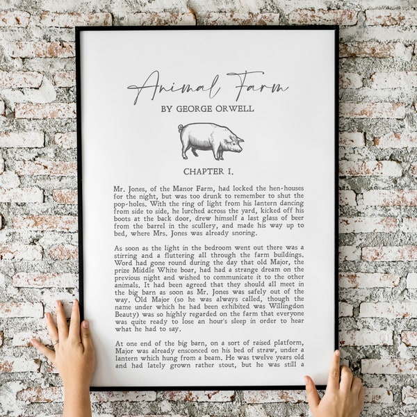 Animal Farm | George Orwell | Dystopian | Quotes | Literary Gift | Literature | Print | Wall Art | Minimalist | INSTANT DOWNLOAD