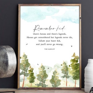 The Sandlot Quote / Remember Kid / Babe Ruth / Béisbol / Inspiración / Impresión literaria / Arte mural / Minimalista / Cita / DESCARGA INSTANTÁNEA