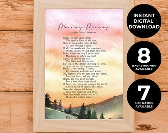 Marriage Morning | Alfred Lord Tennyson | Poem | Illustrated | Watercolor | Love | Print | Wall Art | Minimalist | Quote | INSTANT DOWNLOAD