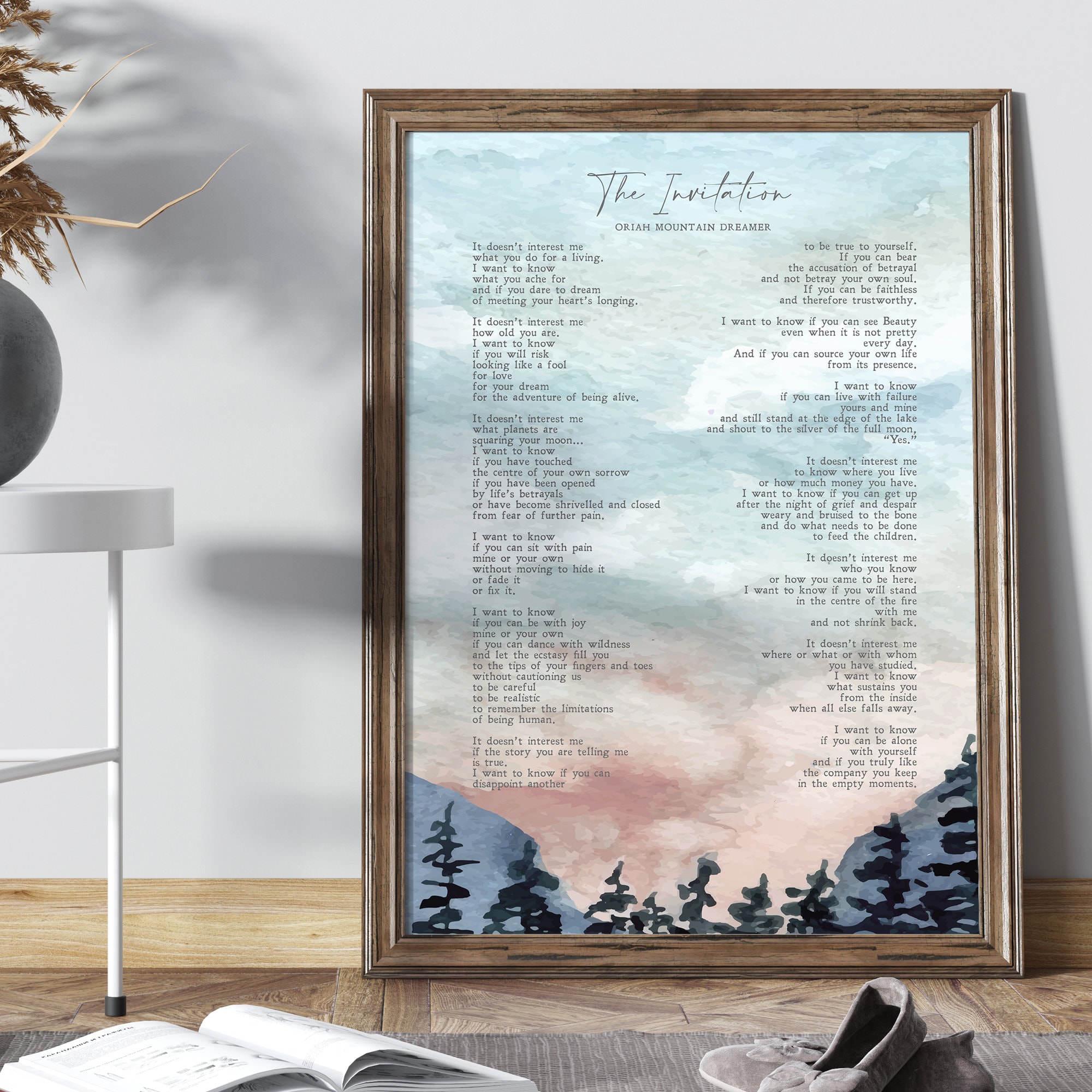 Invitation V5 Oriah Mountain Dreamer Poem Love Gift | Etsy