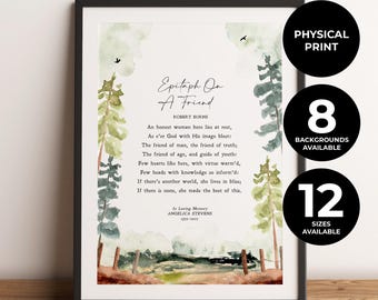 Impresión personalizada de poema funerario, regalo de duelo, oración para el velorio o cartel de elogio fúnebre, epitafio personalizado para una amiga (ella), impresión física, sin marco.