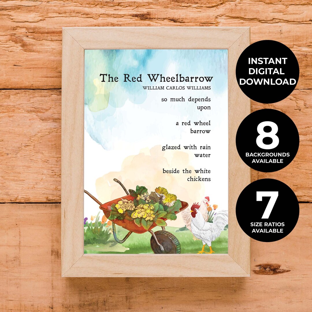 The Red Wheelbarrow William Carlos Williams Poem Watercolor Imagism