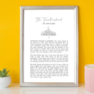 The Fountainhead | Ayn Rand | Objectivism | Quotes | Literary Gift | English Literature | Wall Art | Minimalist | Physical Print | No Frame