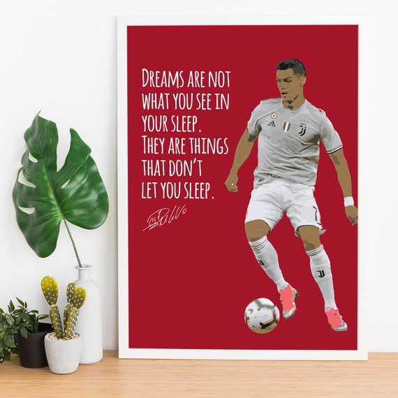 De Citation De Cristiano Ronaldo De Football Les Reves Ne Etsy France
