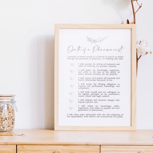 Oath of a Pharmacist | Pharmacist Gift | Inspiration | Wall Art | Minimalist | Print | Frontliner | Motivation | INSTANT DOWNLOAD