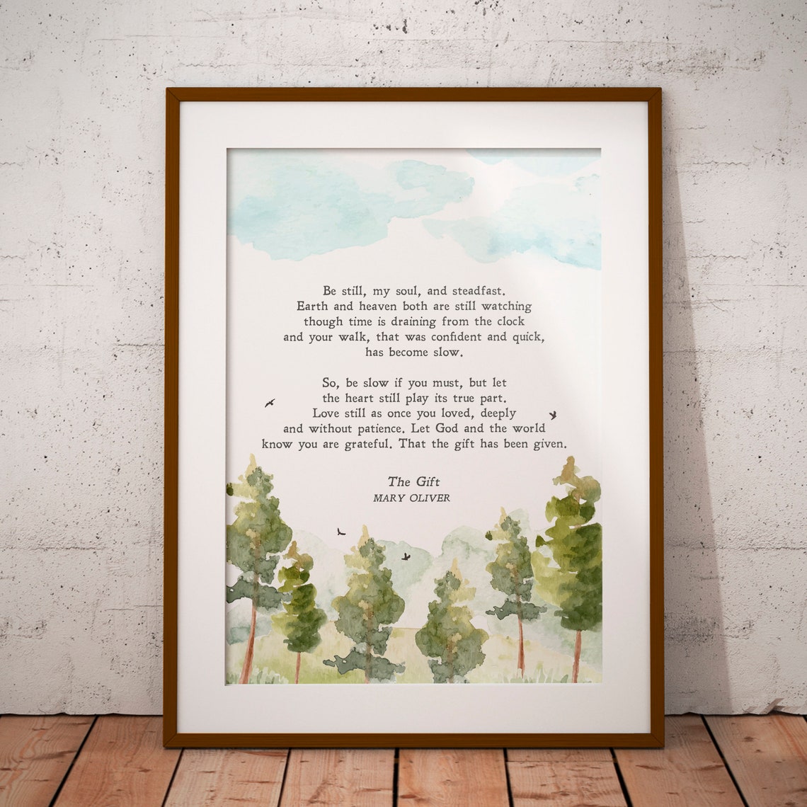 The Gift Mary Oliver Poem Gratitude Nature Hope Etsy