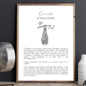 Dracula | Bram Stoker | Quotes | Gift | Book | Halloween | Horror | Print | Wall Art | Minimalist | Literary Poster | INSTANT DOWNLOAD