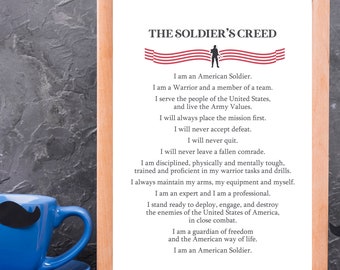 Soldier's Creed Print - Etsy UK