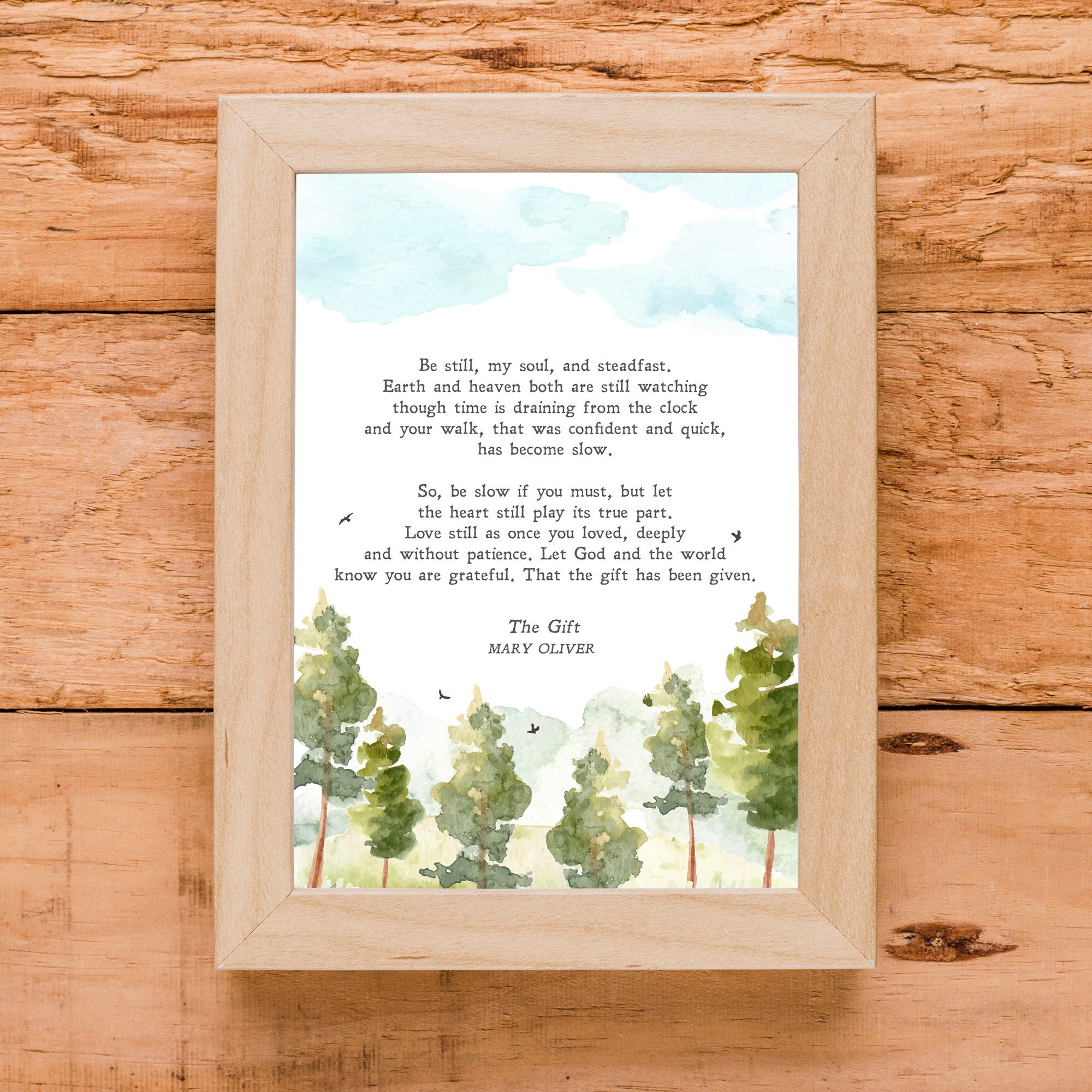The Gift Mary Oliver Poem Gratitude Nature Hope Etsy