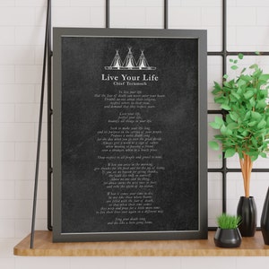 Live Your Life | Chief Tecumseh | Poem | Illustrated | Blackboard | Advice | Motivation | Inspiration | Print | Wall Art | INSTANT DOWNLOAD