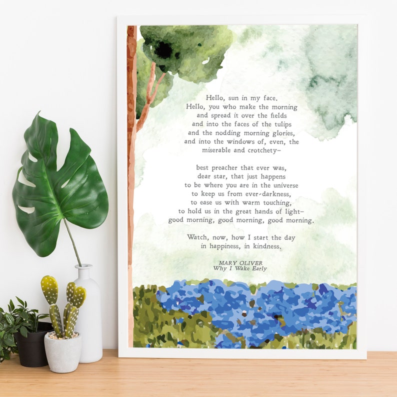 Why I Wake Early Mary Oliver Poem Nature Morning Etsy