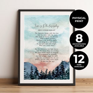 Loves Philosophy | Percy Bysshe Shelley | Wedding Poem | Wedding | Romance | Wall Art | Minimalist | Love Quote | Physical Print | No Frame
