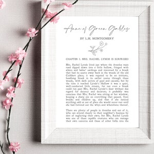 Anne of Green Gables | L.M. Montgomery | Quotes | Literary Gift | Book | Print | Wall Art | Minimalist | Literary Poster | INSTANT DOWNLOAD