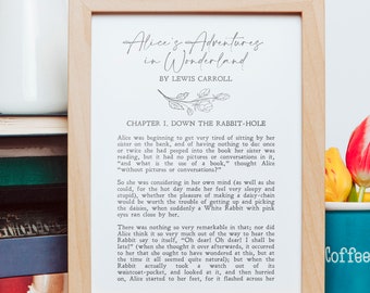 Alice's Adventures in Wonderland | Lewis Carroll | Quotes | Literary Gift | Book Gift | Print | Wall Art | Minimalist | INSTANT DOWNLOAD