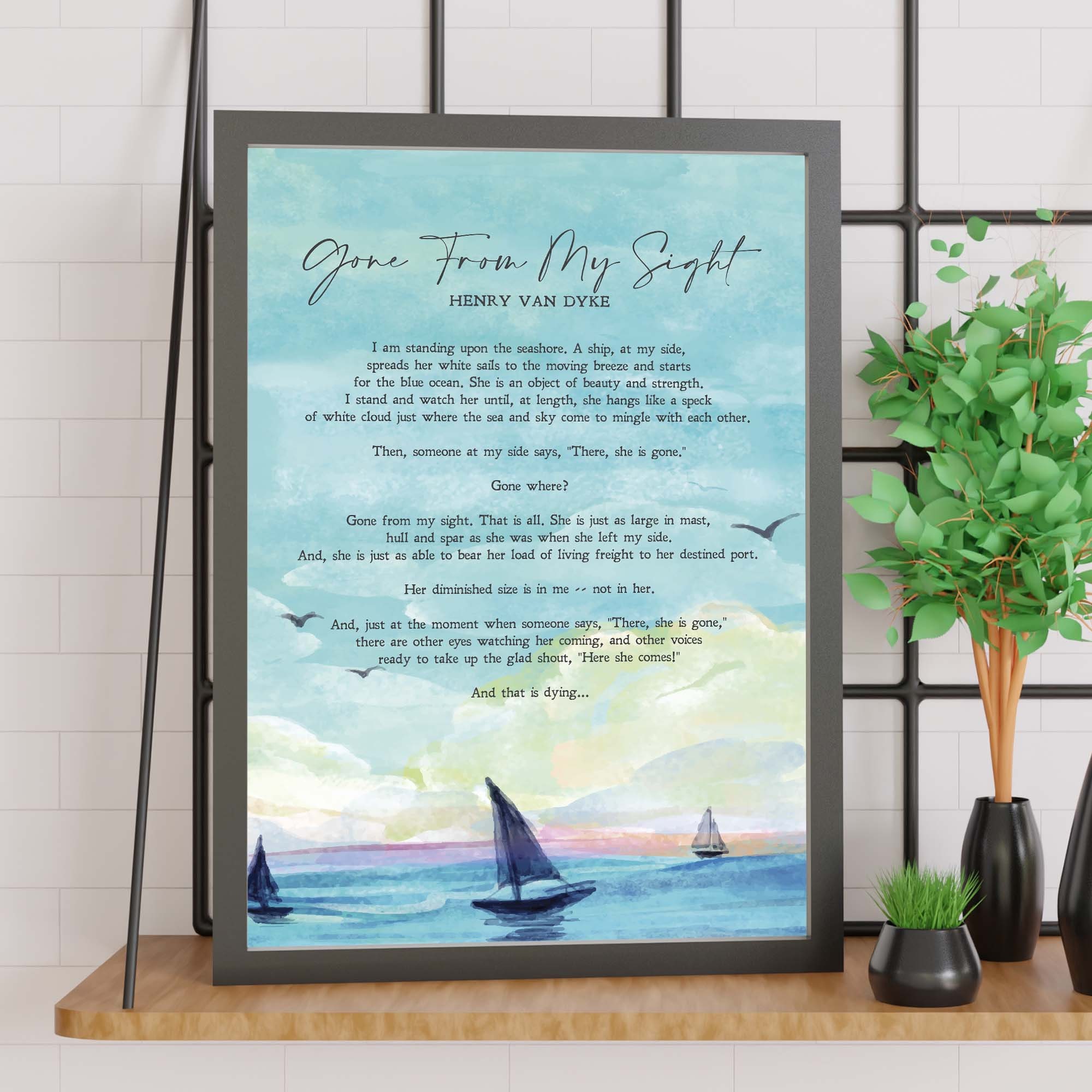 Gone From My Sight Henry Van Dyke Poem American Author - Etsy