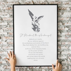 Prayer to St. Michael the Archangel | Religious | Christian | Wall Art | Catholic | Pray | Print | Gift | Bible | INSTANT DOWNLOAD