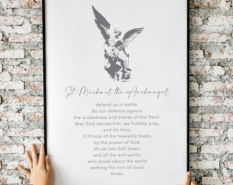 Prayer to St. Michael the Archangel | Religious | Christian | Wall Art | Catholic | Pray | Print | Gift | Bible | INSTANT DOWNLOAD