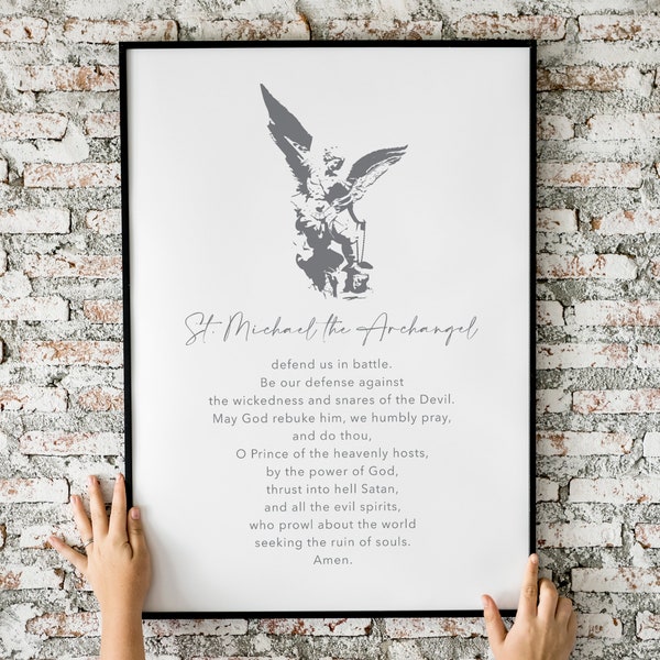 Prayer to St. Michael the Archangel | Religious | Christian | Wall Art | Catholic | Pray | Print | Gift | Bible | INSTANT DOWNLOAD