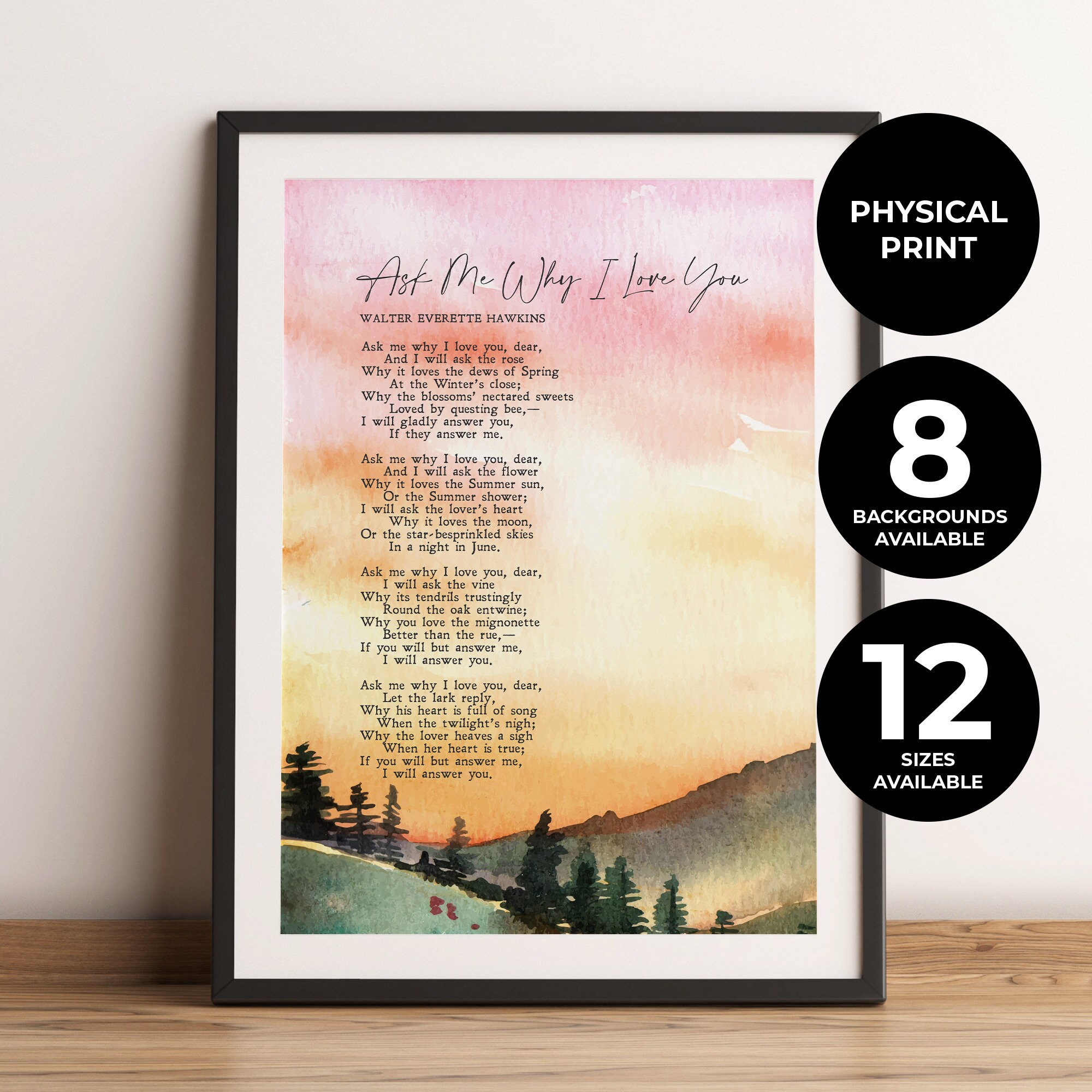 Ask Me How I Love You Walter Everette Hawkins Poem - Etsy