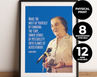 Golda Meir | Make The Most Of Yourself | Quotes | Sheroes | Gift | Print | Wall Art | Achievement | Motivation | Poster | Physical Print