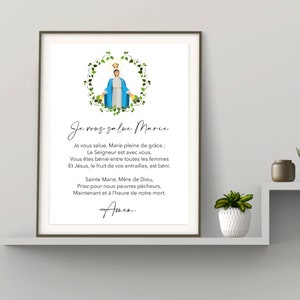 Hail Mary French | Je vous salue Marie | Prayer | Religious | Christian | Wall Art | Print | Gift | Bible | Motivation | INSTANT DOWNLOAD