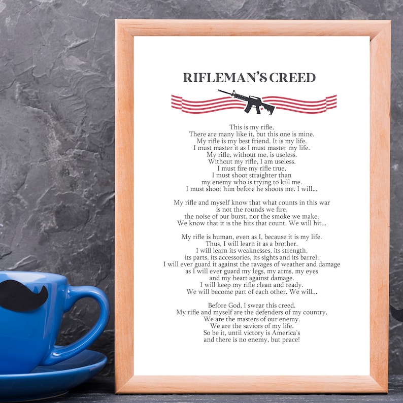 Rifleman's Creed US Marine Corps Marine's Gift | Etsy