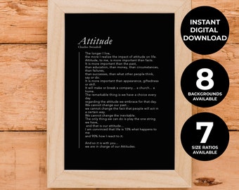 Postawa | Charles Swindoll | Porady życiowe | Wiersz | Literatura | Inspiracja | Motywacja | Wydruk | Grafika ścienna | NATYCHMIASTOWE POBIERANIE