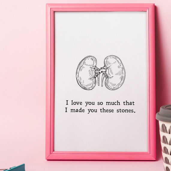 Kidney Stones Joke Funny Humor Wall Art Minimalist Etsy