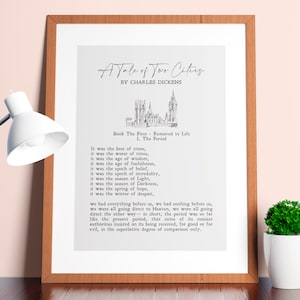 A Tale of Two Cities | Charles Dickens | Quotes | Literary Gift | English Literature | Print | Wall Art | Minimalist | INSTANT DOWNLOAD