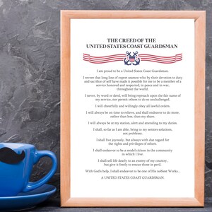 Coast Guard Creed United States Gift for Sailor American Etsy