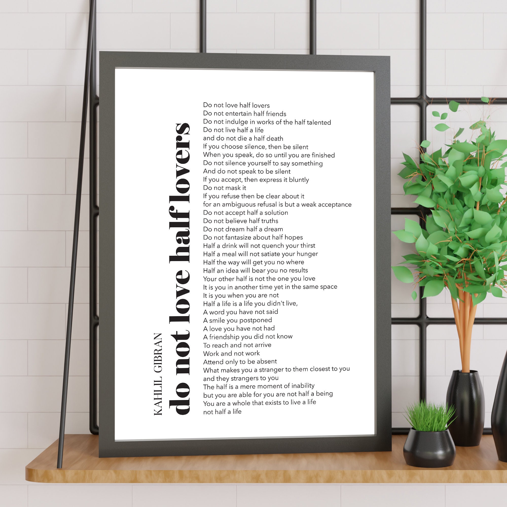 Kahlil Gibran Poem Do Not Love Half Lovers Philosophy Inspiration  Motivation Wall Art Quote Physical Print No Frame -  Australia