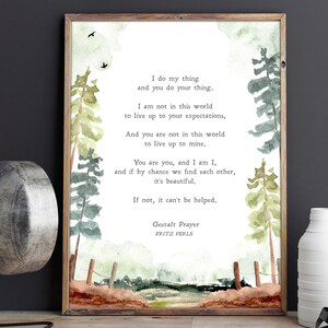Gestalt Prayer | Fritz Perls | Poem | Inspiration | Print | Wall Art ...