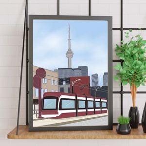 Toronto TTC Streetcar | Urban Cityscape | Illustration | Kitchen Print | Wall Art | Poster | Gift | PHYSICAL PRINT
