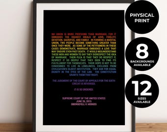 Lámina personalizada para matrimonio gay, poema lésbico LGBTQ, Corte Suprema sobre la unión entre personas del mismo sexo, regalo de boda personalizado con arcoíris negro, impresión física, sin marco.